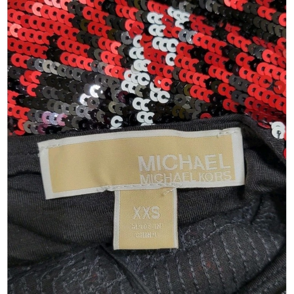 Michael Michael Kors Sequined Slip Dress Plaid Red And Black Size XS - Picture 6 of 10